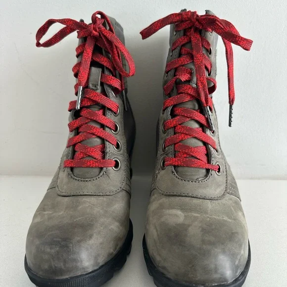 Sorel Lexie Boots Women's Size 8 Wedge Ankle Lace Up Boots Gray - Picture 3 of 8